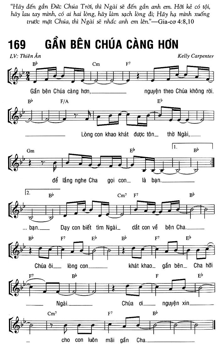 Sheet music: GẦN BÊN CHÚA CÀNG HƠON