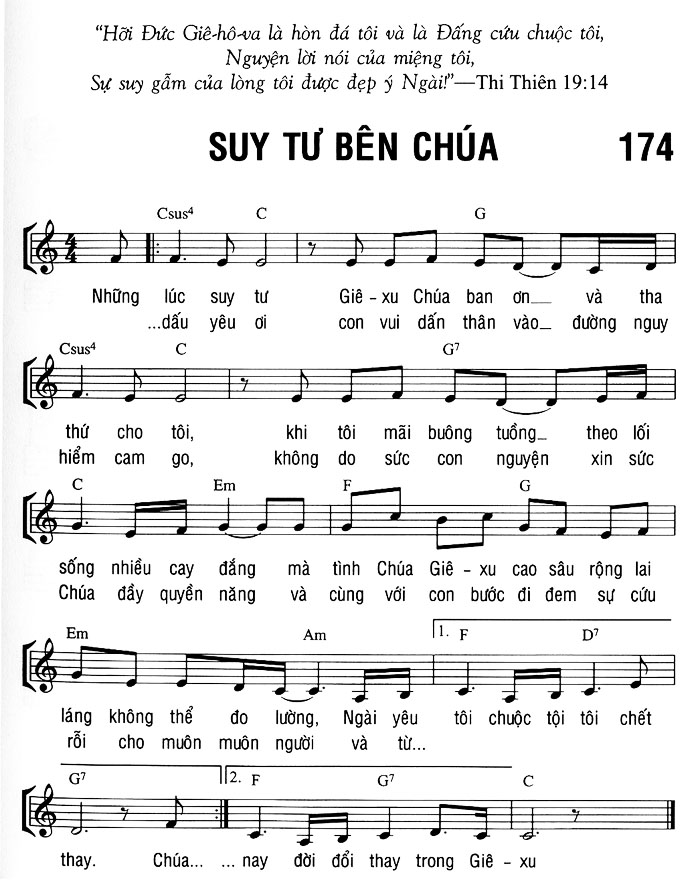 Sheet music: SUY TƯ BÊN CHÚA