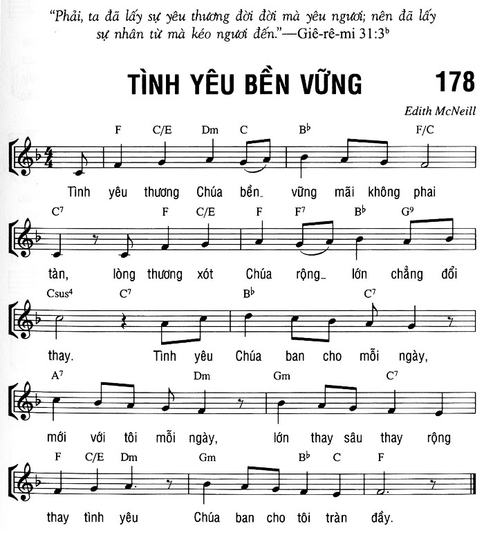 Sheet music: TÌNH YÊU BỀN VỮNG