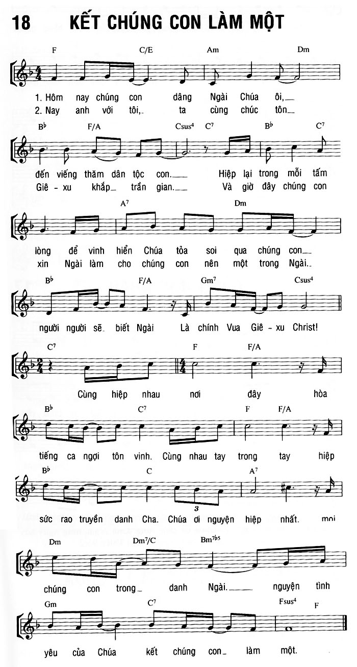Sheet music: KẾT CHÚNG CON LÀM MỘT