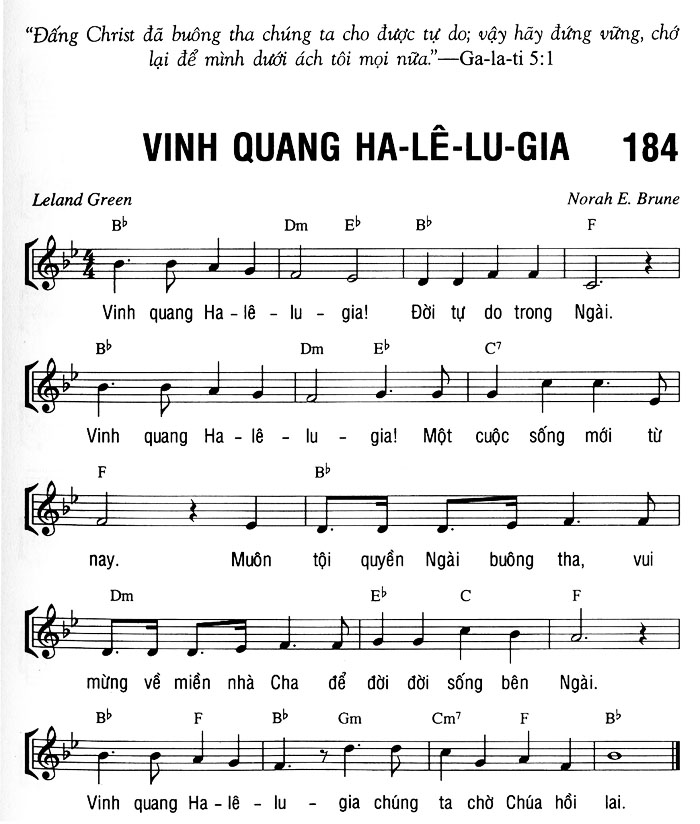 Sheet music: VINH QUANG HA-LÊ-LU-GIA