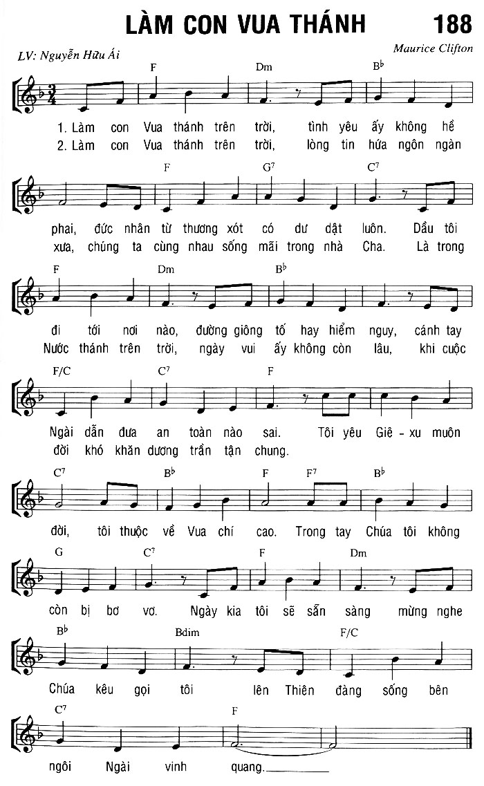 Sheet music: LÀM CON VUA THÁNH