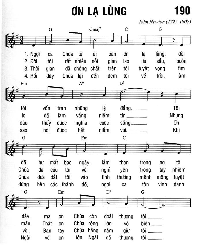 Sheet music: ƠN LẠ LÙNG