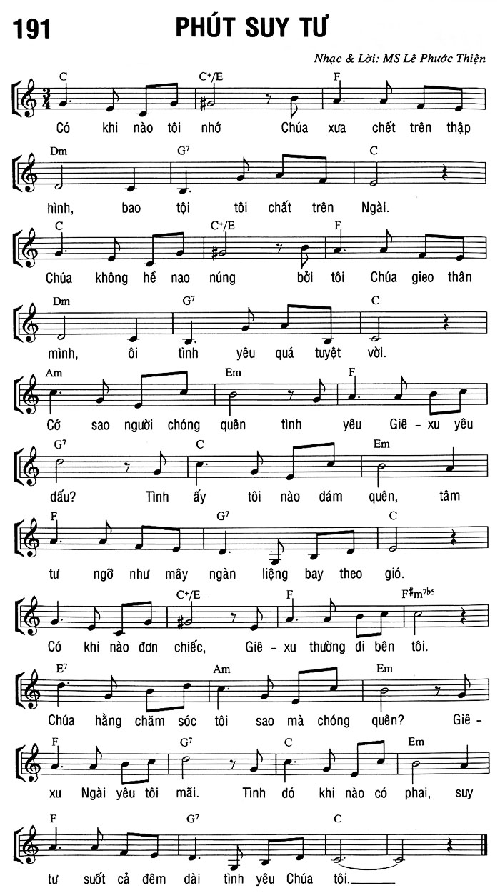 Sheet music: PHÚT SUY NIỆM