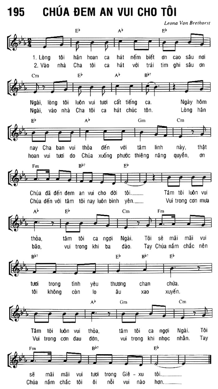 Sheet music: CHÚA ĐEM AN VUI CHO TÔI