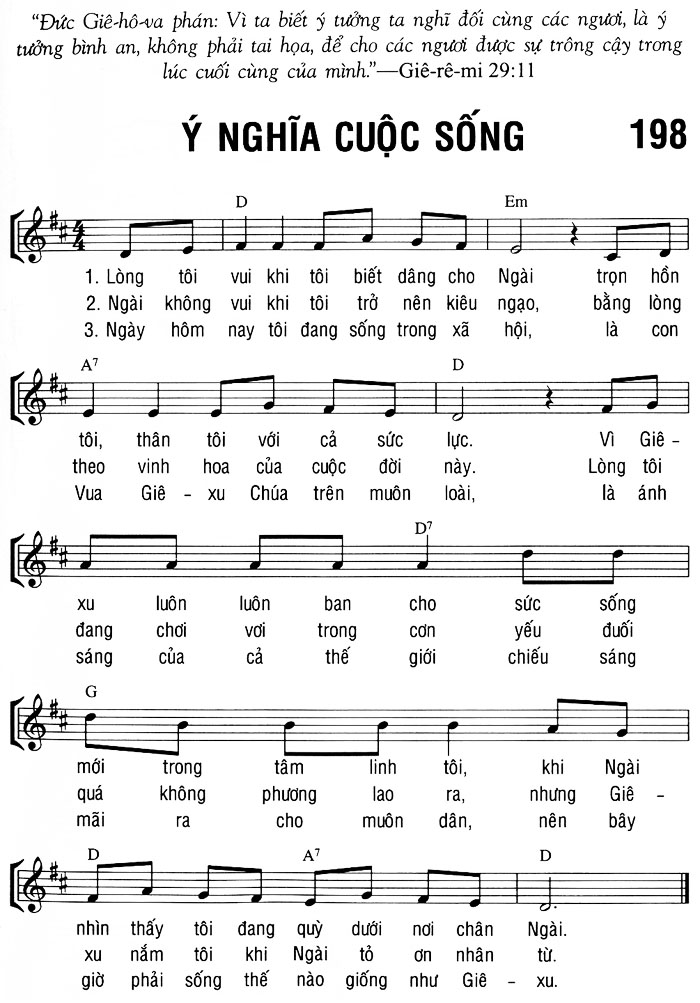 Sheet music: Ý NGHĨA CUỐC SỐNG