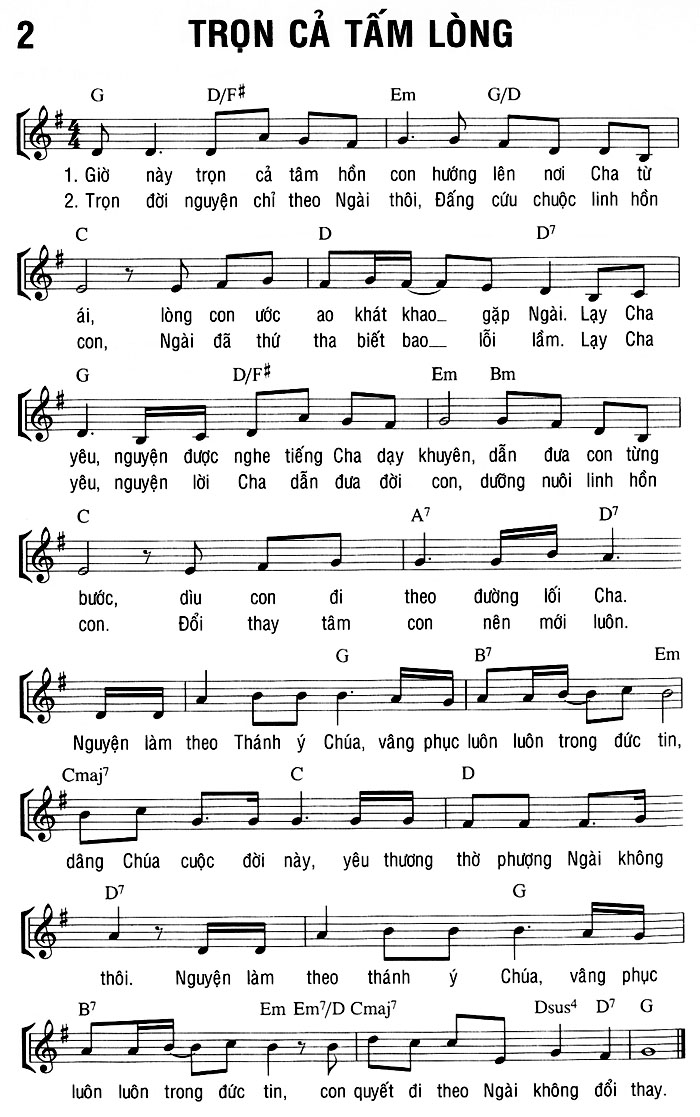 Sheet music: TRỌN CẢ TẤM LÒNG