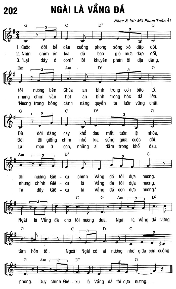 Sheet music: NGÀI LÀ VẦNG ĐÀ
