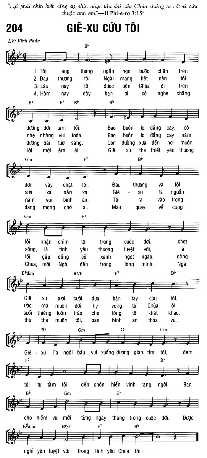 Sheet music: GIÊ-XU CỨU TÔI