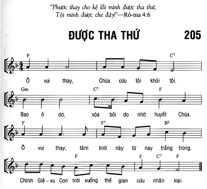 Sheet music: ĐƯỢC THA THỨ