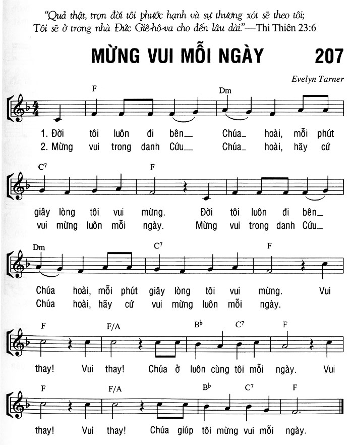 Sheet music: MỪNG VUI MỖI NGÀY