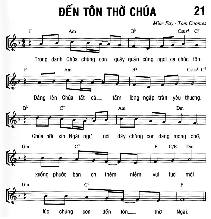 Sheet music: ĐẾN TÔN THỜ CHÚA