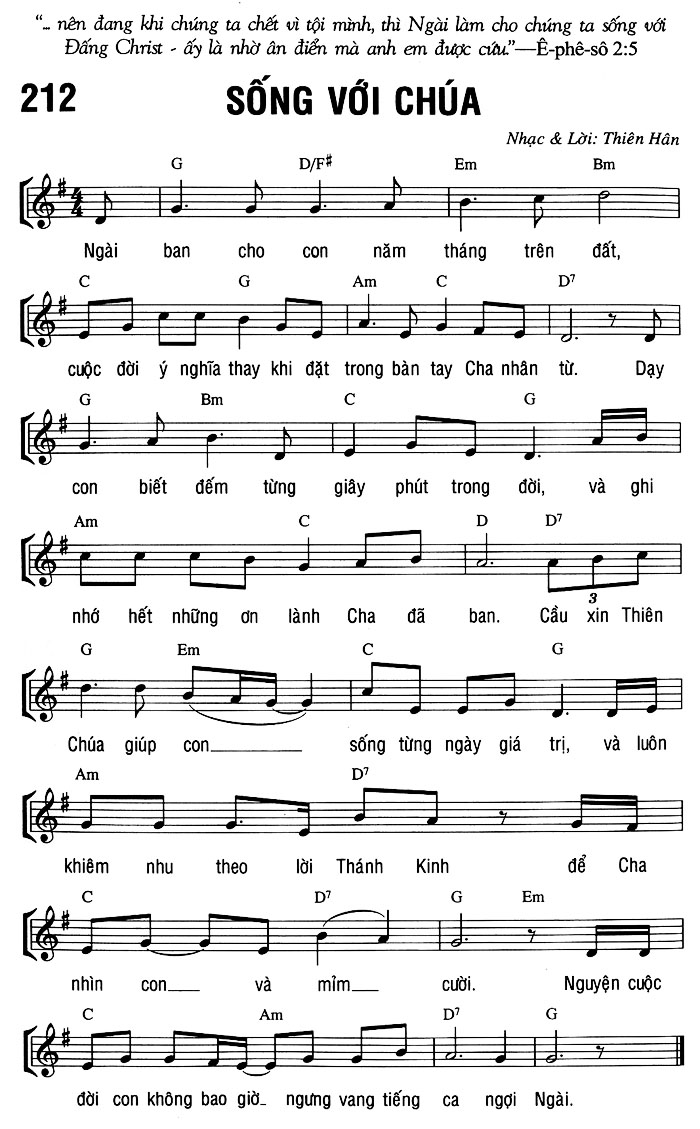 Sheet music: SỐNG VỚI CHÚA