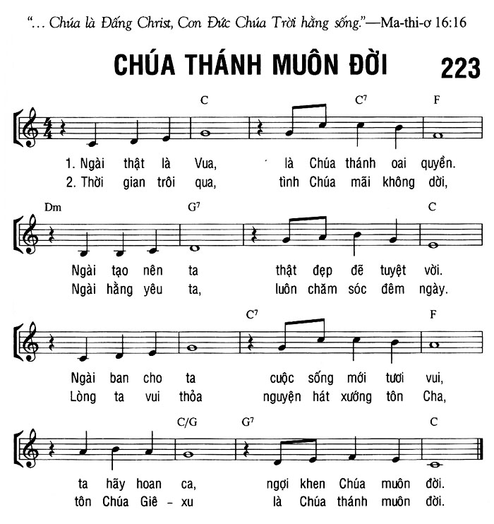 Sheet music: CHÚA THÁNH MUÔN ĐỜI