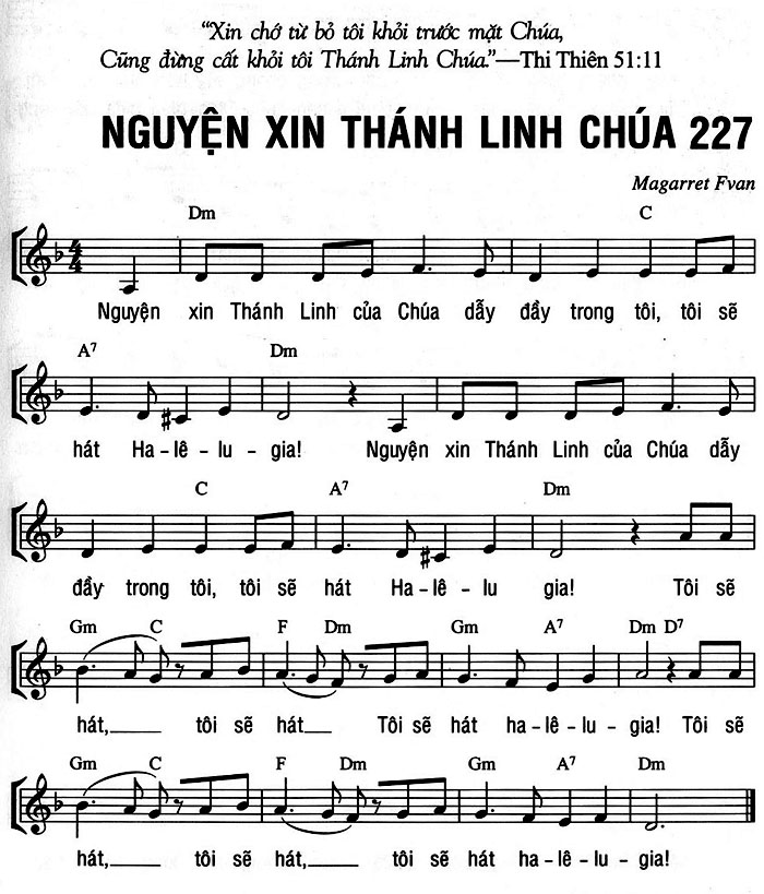 Sheet music: NGUYỆN XIN THÁNH LINH CHÚA
