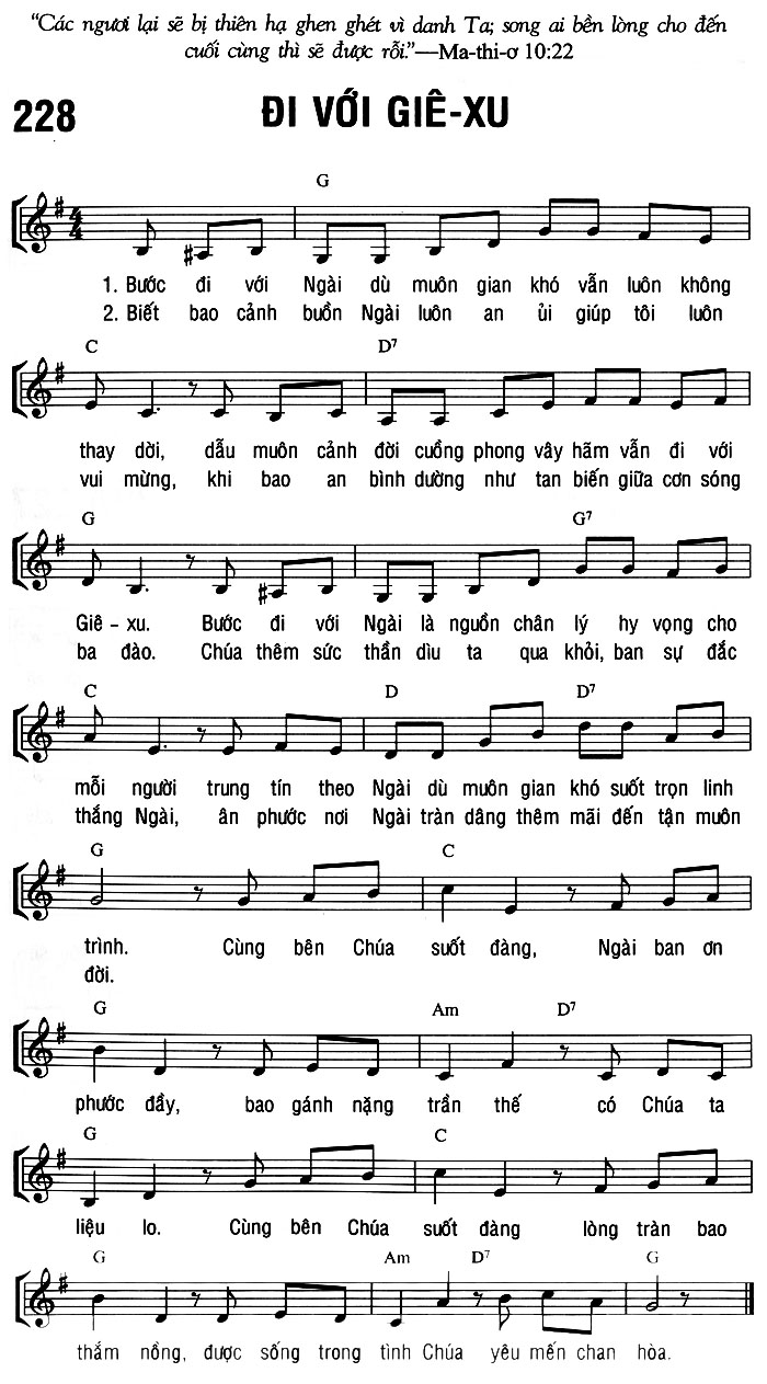 Sheet music: ĐI VỚI GIÊ-XU