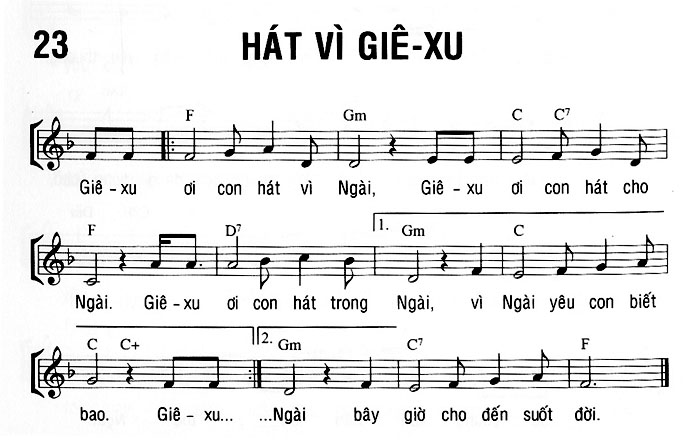 Sheet music: HÁT VÌ GIÊ-XU