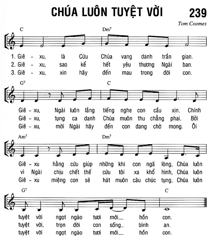 Sheet music: CHÚA LUÔN TUYỆT VỜI