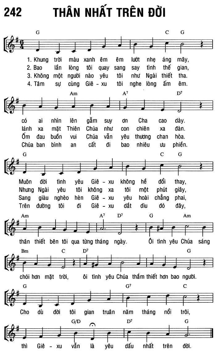 Sheet music: THÂN NHẤT TRÊN ĐỜI