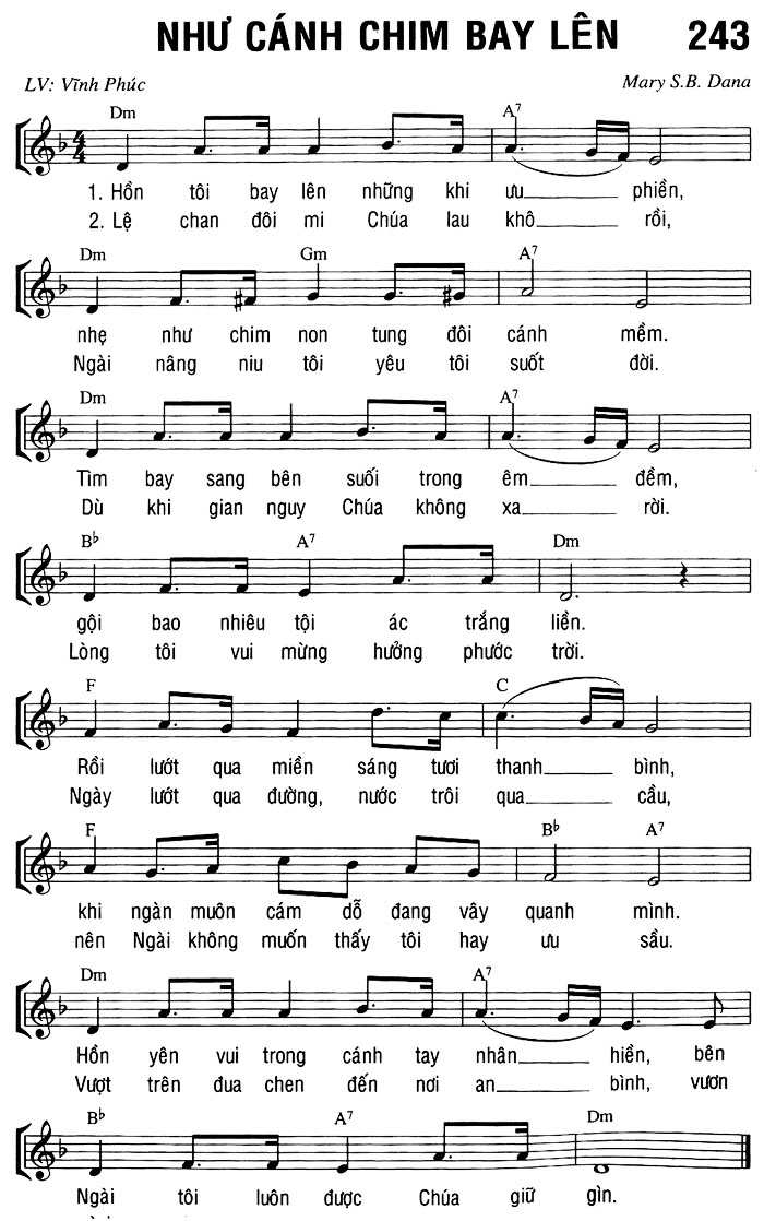Sheet music: NHƯ CÁNH CHIM BAY LÊN