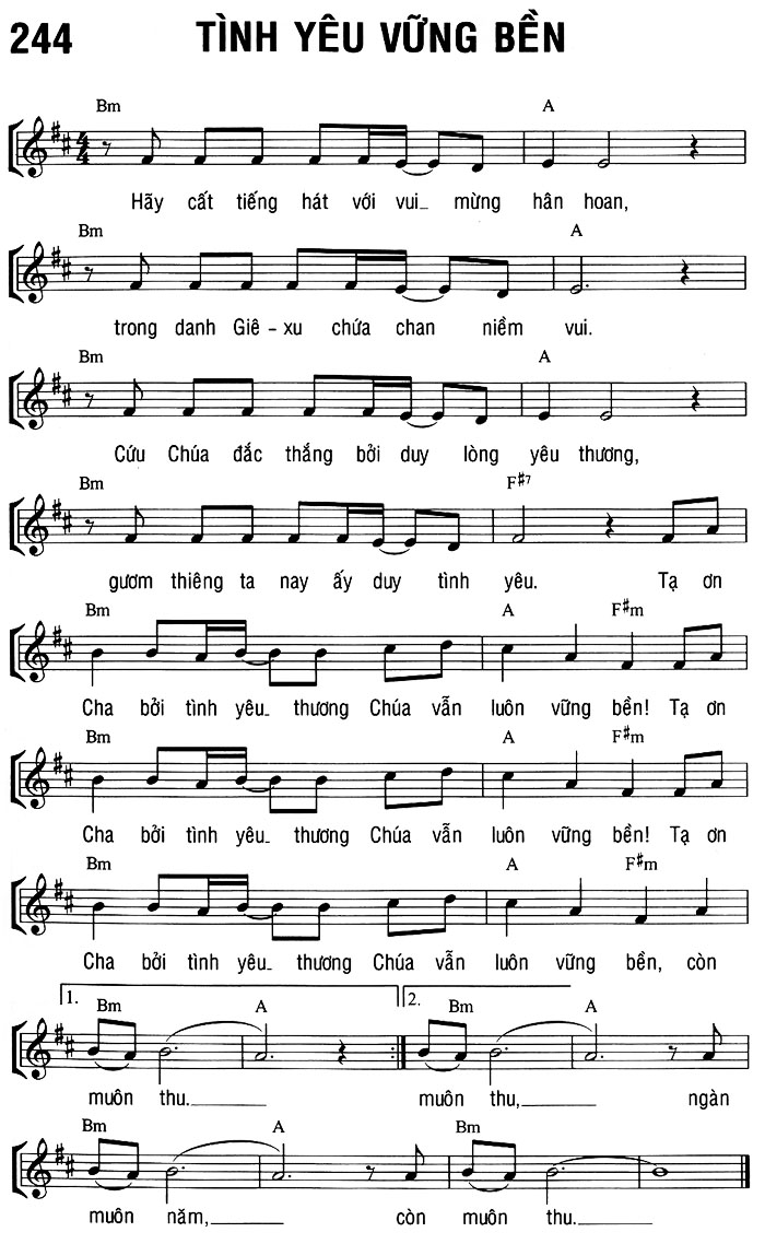 Sheet music: TÌNH YÊU VỮNG BỀN