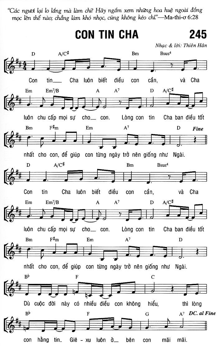Sheet music: CON TIN CHA