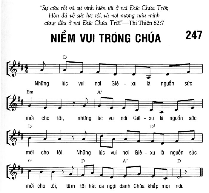 Sheet music: NIỀM VUI TRONG CHÚA