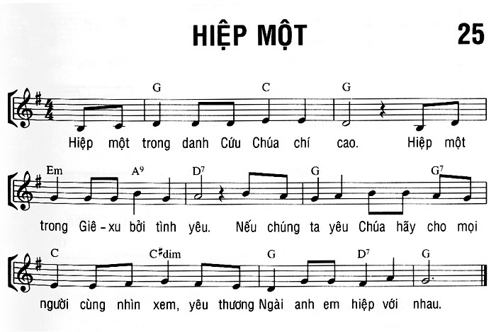Sheet music: HIỆP MỘT