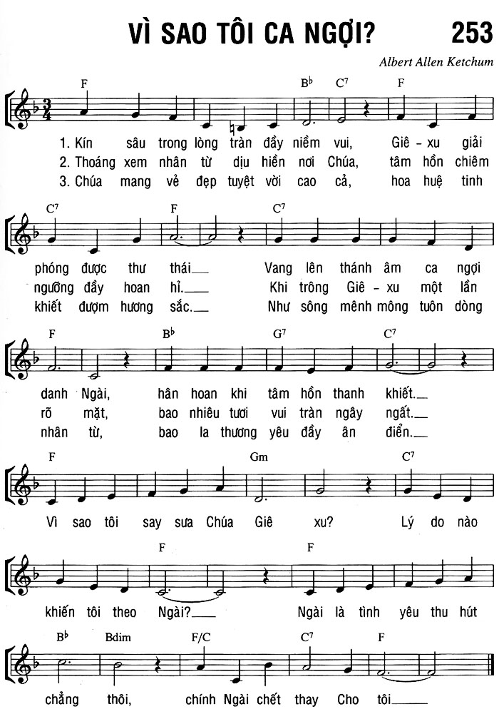 Sheet music: VÌ SAO TÔI CA NGỢI