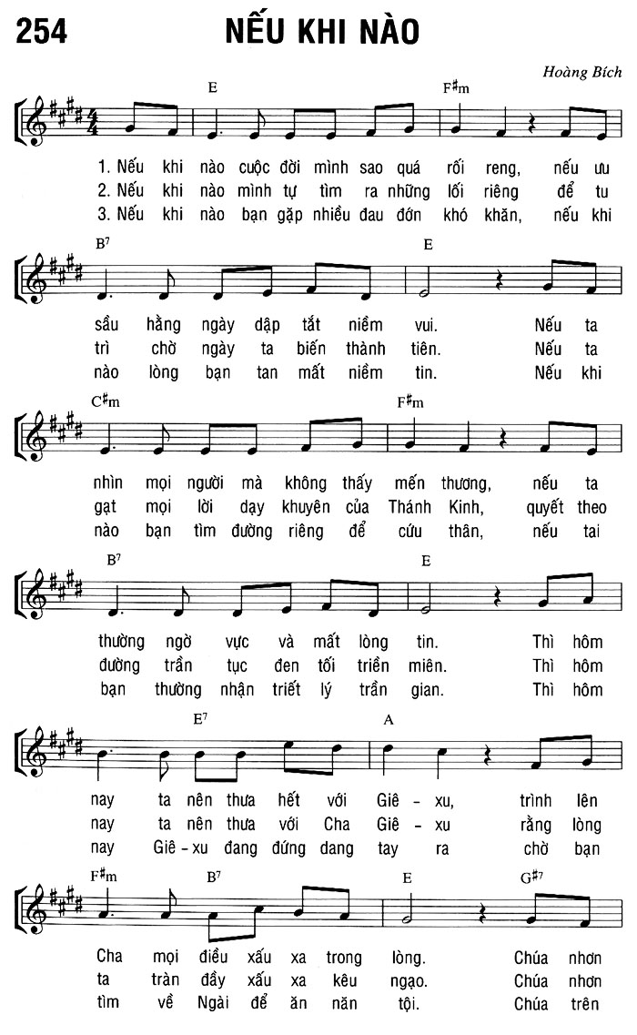 Sheet music: NẾU KHI NÀO