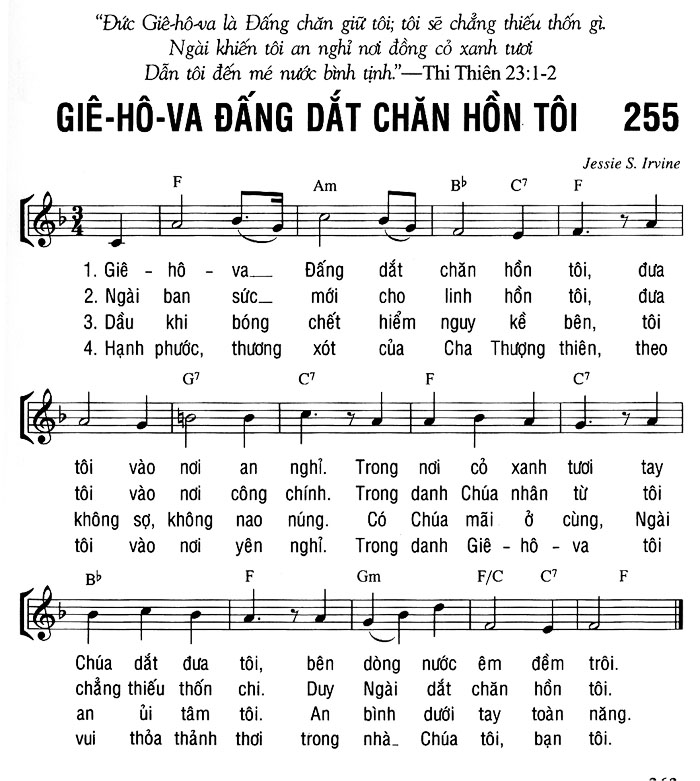 Sheet music: GIÊ-HÔ-VA, ĐẤNG DẮT CHĂN HỒN TÔI