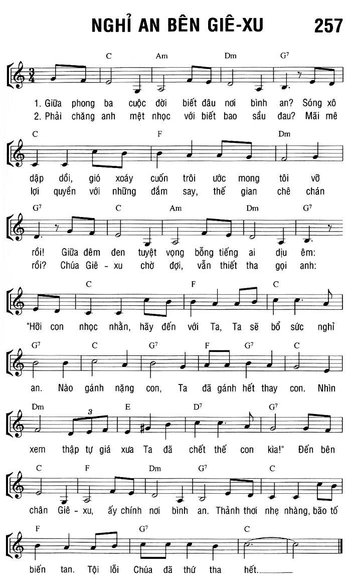 Sheet music: NGHỈ AN BÊN GIÊ-XU