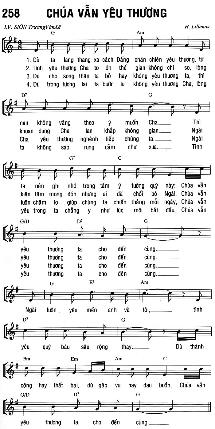 Sheet music: CHÚA VẪN YÊU THƯƠNG