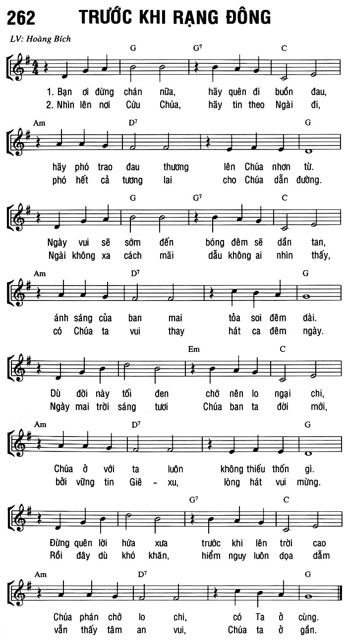 Sheet music: TRƯỚC KHI RẠNG ĐÔNG