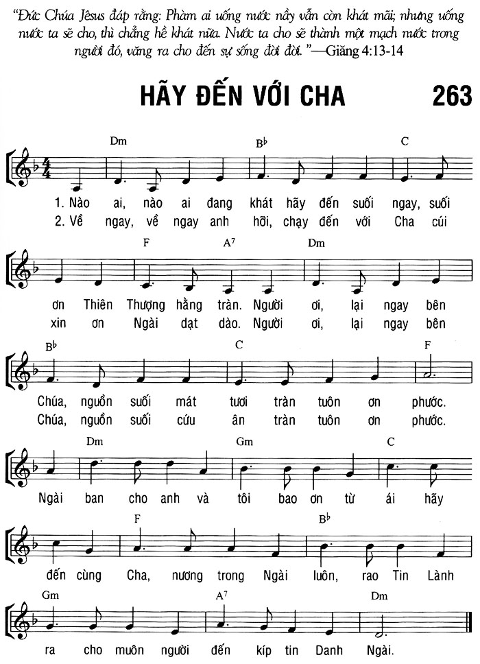Sheet music: HÃY ĐẾN VỚI CHA