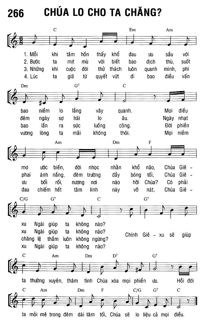 Sheet music: CHÚA LO CHO TA CHĂNG?