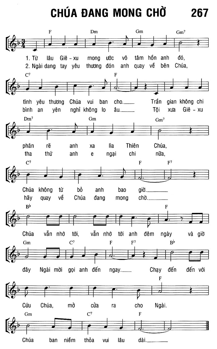 Sheet music: CHÚA ĐANG MONG CHỜ