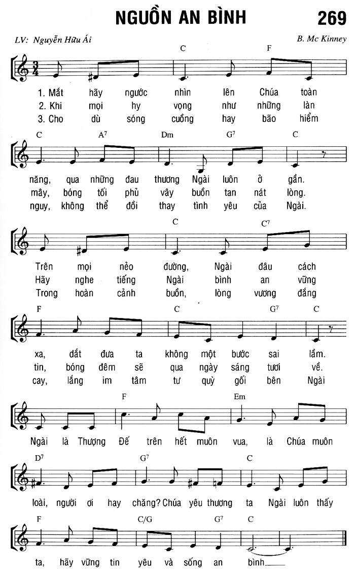 Sheet music: NGUỒN AN BÌNH