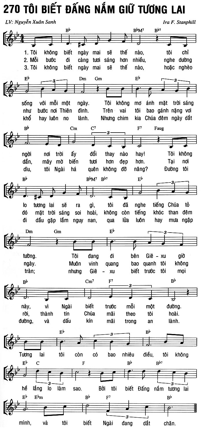 Sheet music: TÔI BIẾT ĐẤNG NẮM GIỮ TƯƠNG LAI