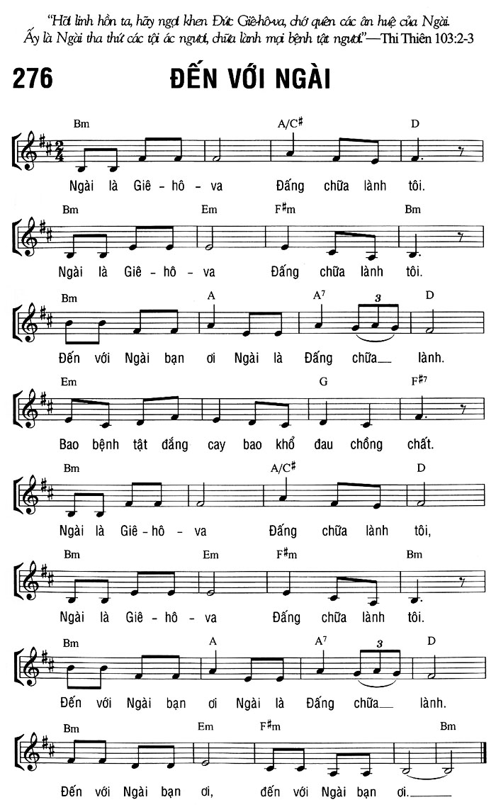 Sheet music: ĐẾN VỚI NGÀI