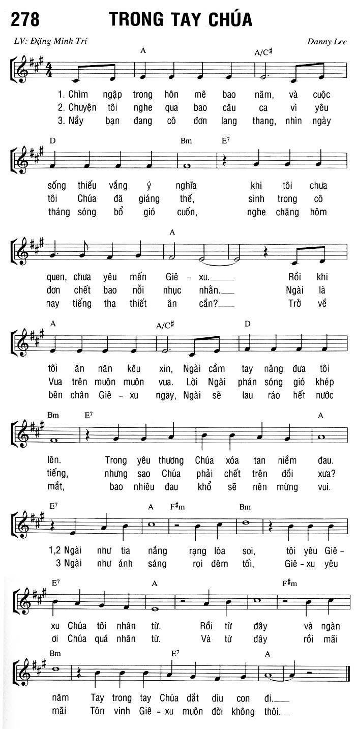 Sheet music: TRONG TAY CHÚA