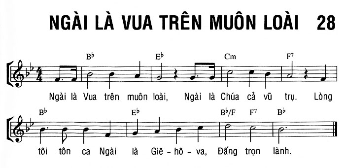 Sheet music: NGÀI LÀ VUA TRÊN MUÔN LOÀI