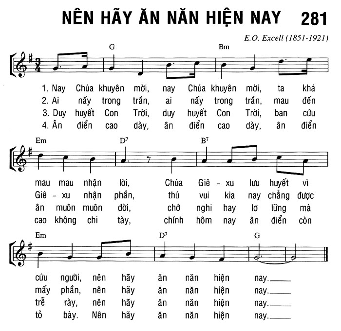 Sheet music: NÊN HÃY ĂN NĂN HIỆN NAY