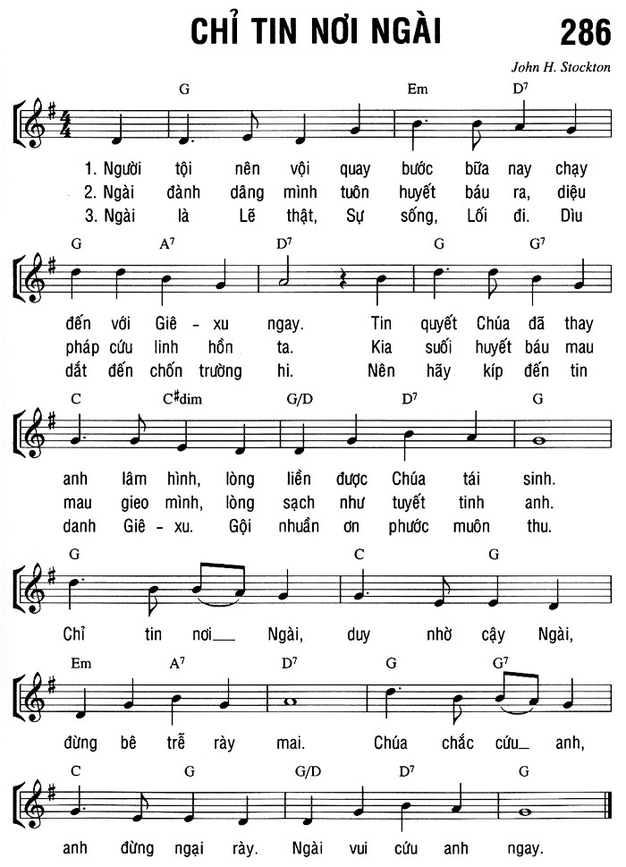 Sheet music: CHỈ TIN NƠI NGÀI