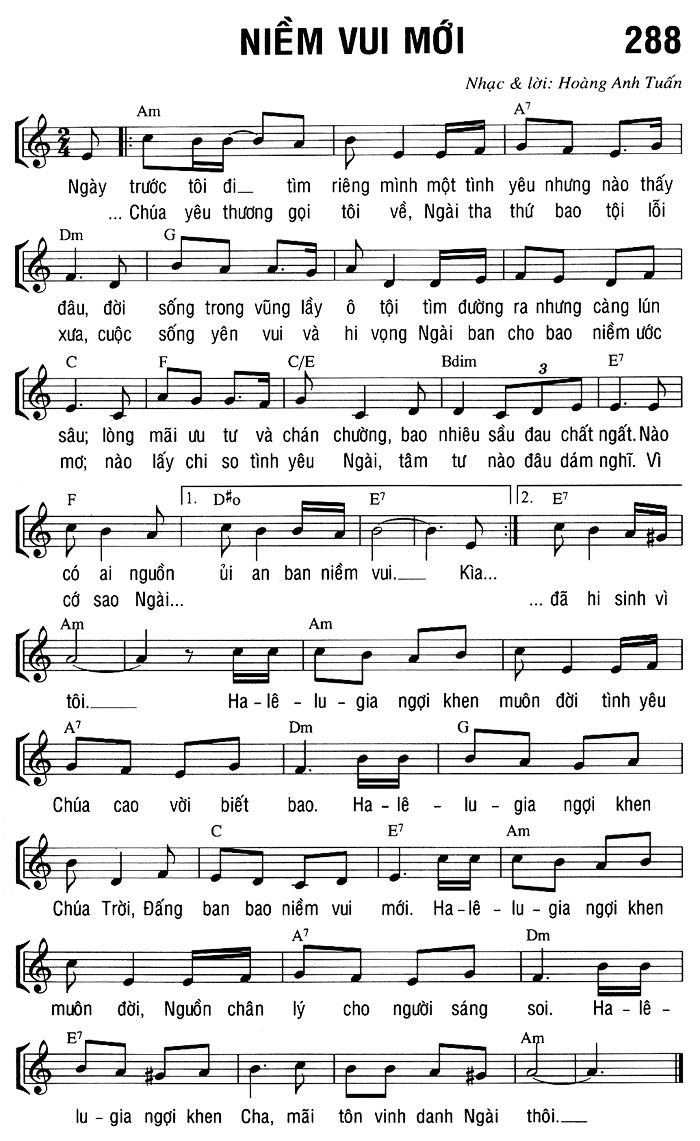 Sheet music: NIỀM VUI MỚI