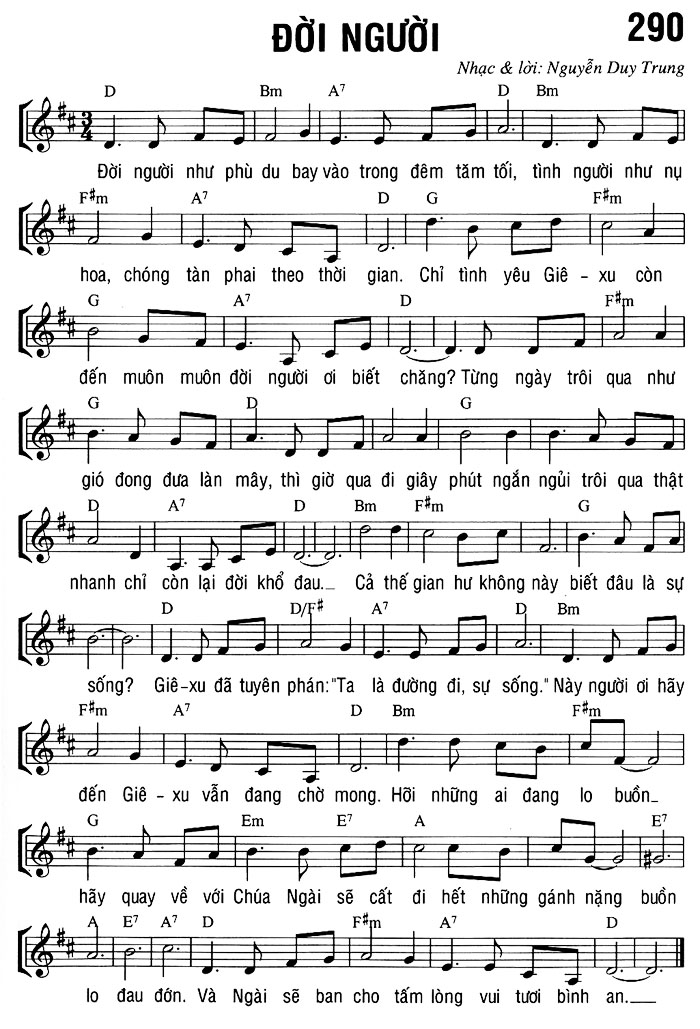 Sheet music: ĐỜI NGƯỜI