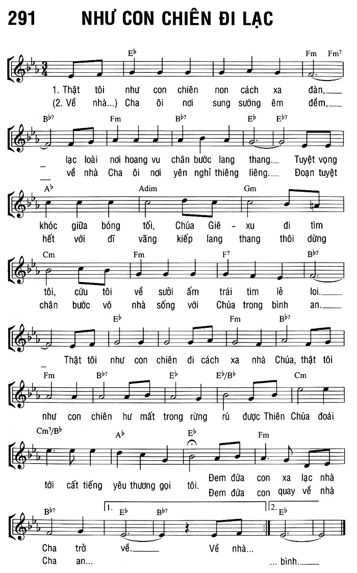 Sheet music: NHƯ CON CHIÊN ĐI LẠC