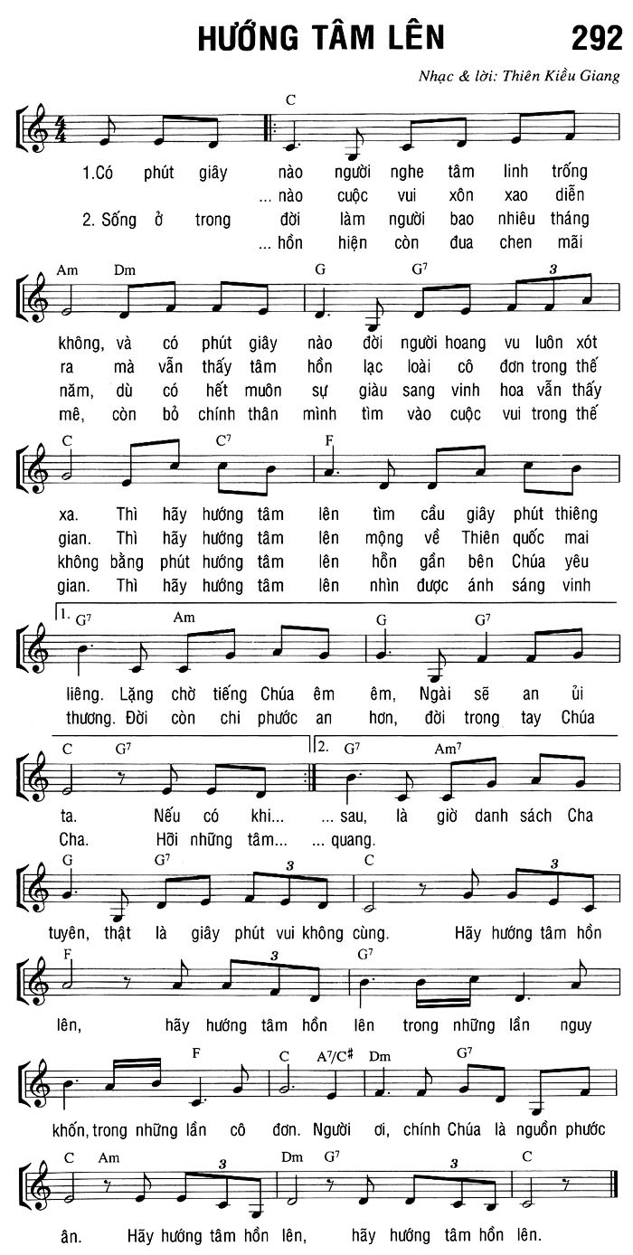 Sheet music: HƯỚNG TÂM LÊN