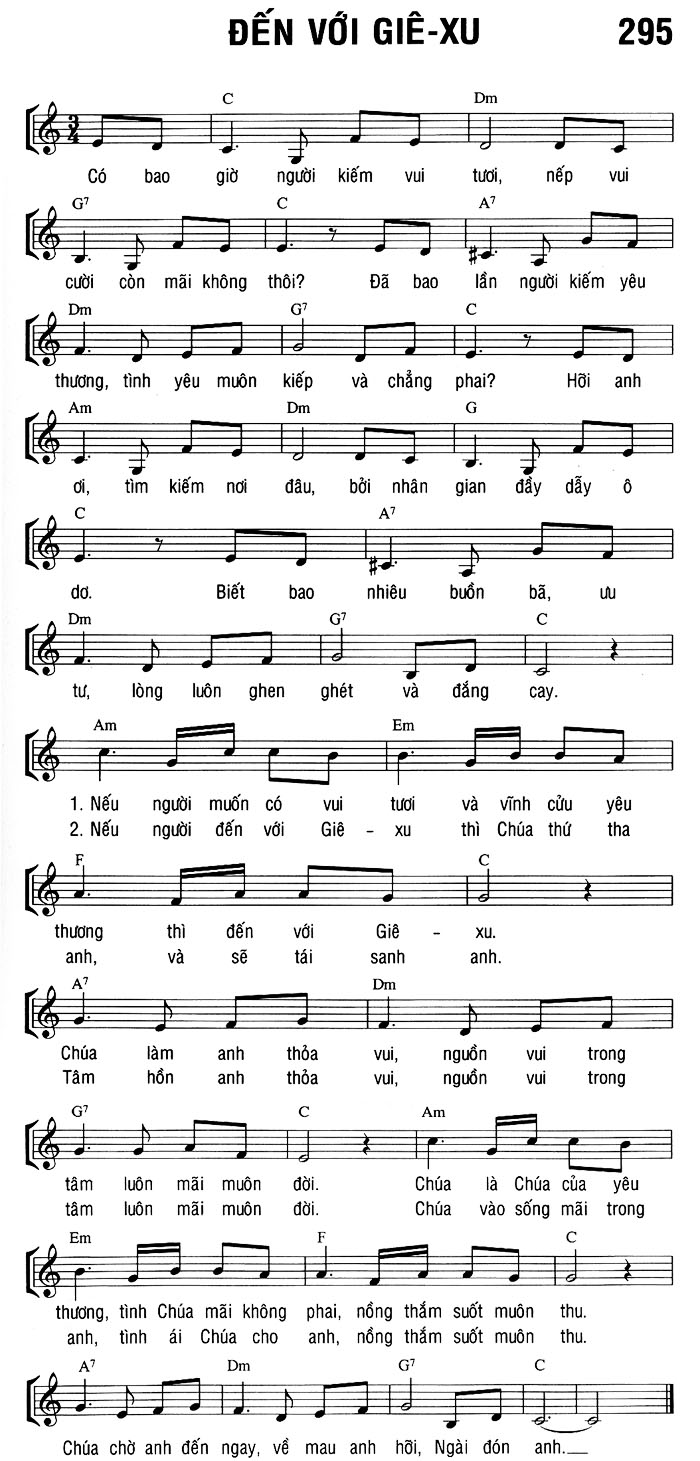 Sheet music: ĐẾN VỚI GIÊ-XU