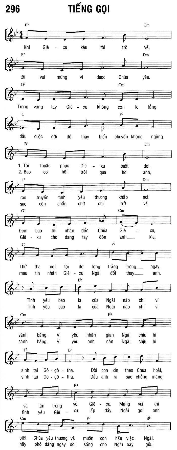 Sheet music: TIẾNG GỌI